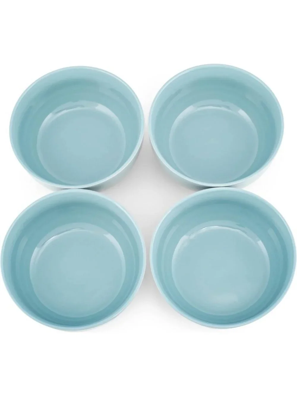 Glossy Ceramic Dinnerware Bowls Set of 4 - 6.5